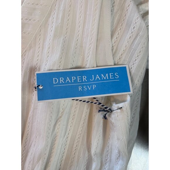 Draper James RSVP White Tie Waist Dress Sleeveless V-Neck Medium Lined - Picture 11 of 14